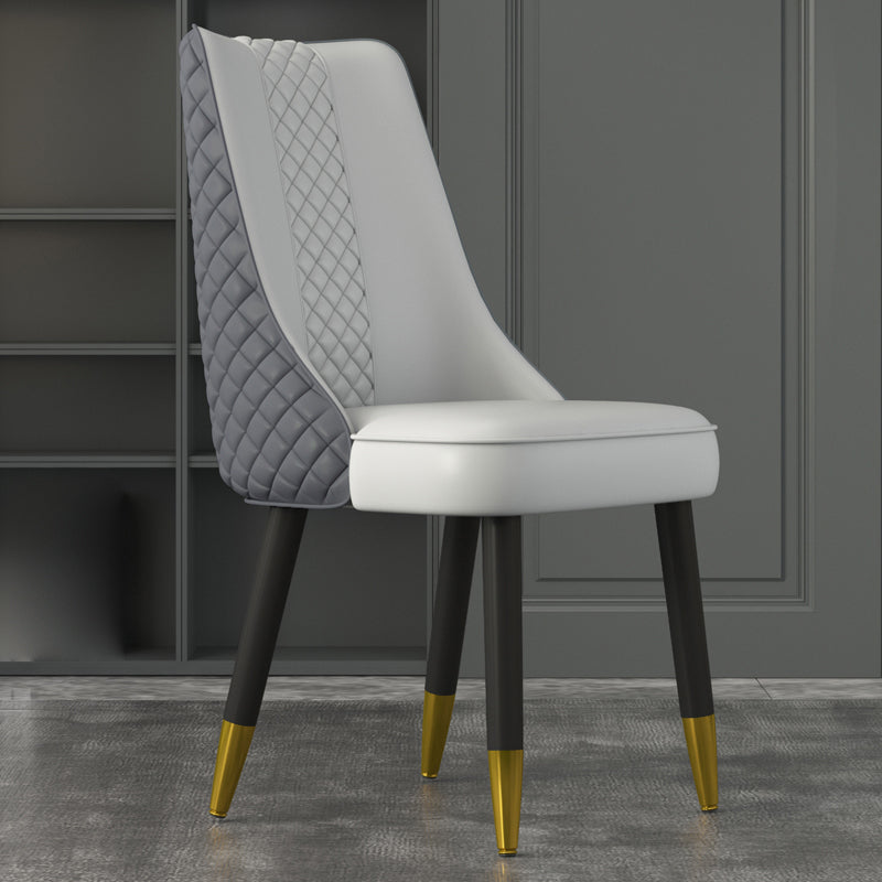 工業スタイルのダイニングチェアフェイクレザーキッチンの椅子と木製の脚