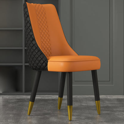 工業スタイルのダイニングチェアフェイクレザーキッチンの椅子と木製の脚