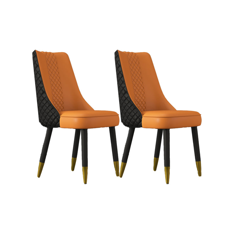 工業スタイルのダイニングチェアフェイクレザーキッチンの椅子と木製の脚