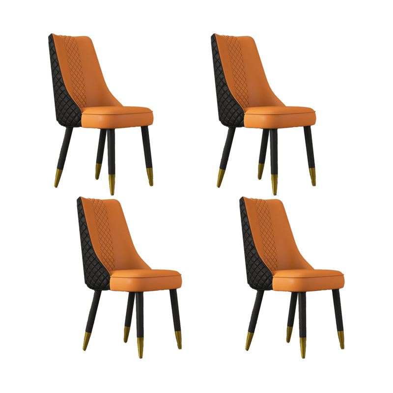 工業スタイルのダイニングチェアフェイクレザーキッチンの椅子と木製の脚