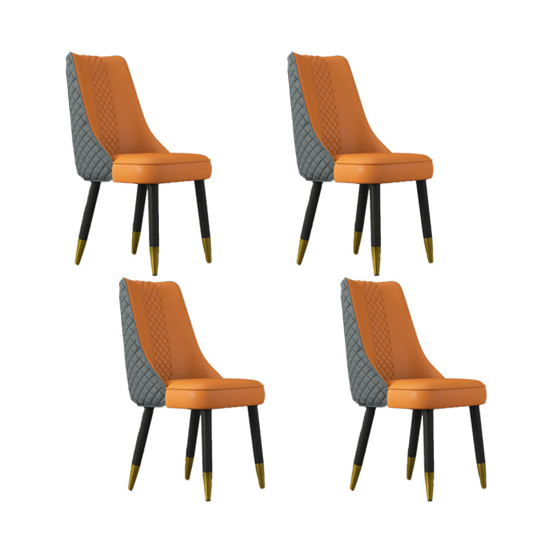 工業スタイルのダイニングチェアフェイクレザーキッチンの椅子と木製の脚