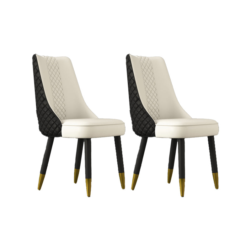 工業スタイルのダイニングチェアフェイクレザーキッチンの椅子と木製の脚