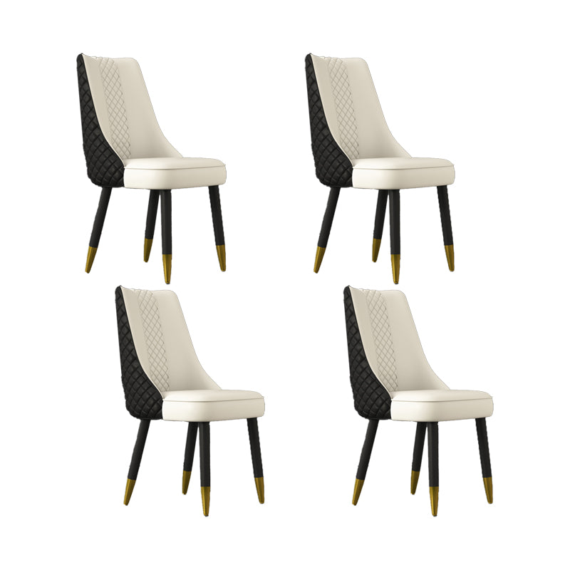 工業スタイルのダイニングチェアフェイクレザーキッチンの椅子と木製の脚