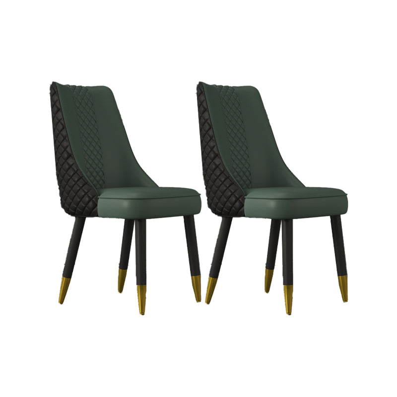 工業スタイルのダイニングチェアフェイクレザーキッチンの椅子と木製の脚