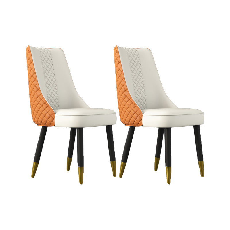 工業スタイルのダイニングチェアフェイクレザーキッチンの椅子と木製の脚