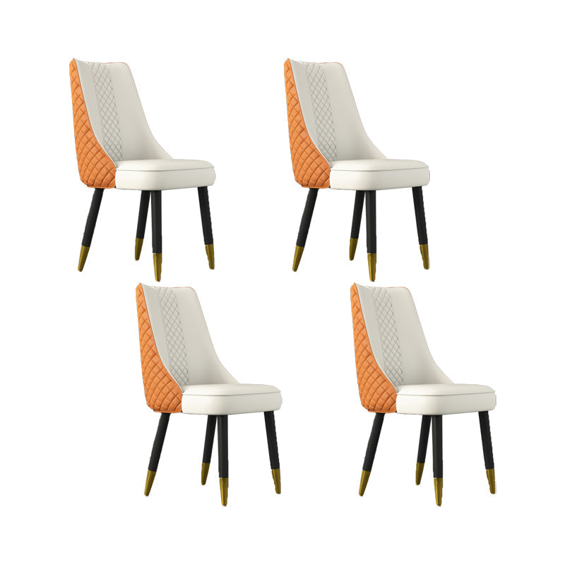 工業スタイルのダイニングチェアフェイクレザーキッチンの椅子と木製の脚