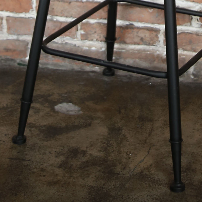 Sgabello da bar senza braccio da pranzo in metallo contemporaneo con base nera