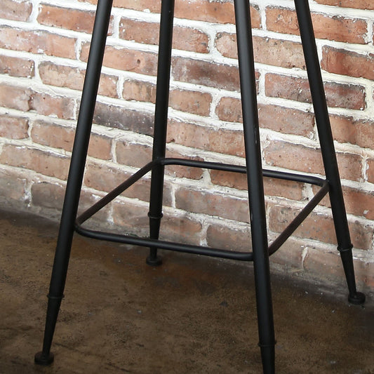 Contemporary Metal Dining Stool Armless Bar Stool with Black Base
