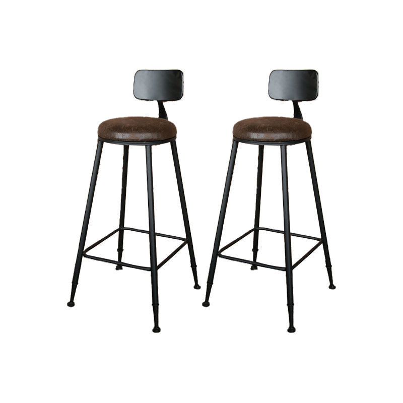 Sgabello da bar senza braccio da pranzo in metallo contemporaneo con base nera