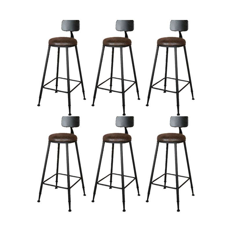 Sgabello da bar senza braccio da pranzo in metallo contemporaneo con base nera