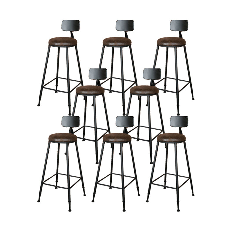 Sgabello da bar senza braccio da pranzo in metallo contemporaneo con base nera