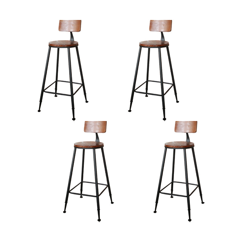 Sgabello da bar senza braccio da pranzo in metallo contemporaneo con base nera