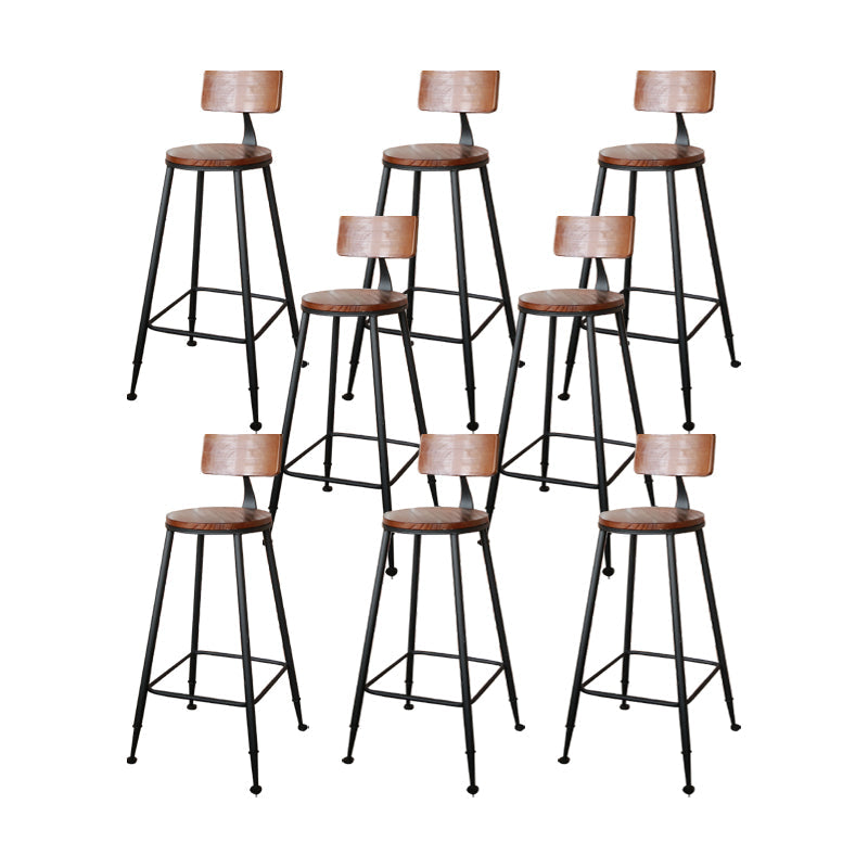 Sgabello da bar senza braccio da pranzo in metallo contemporaneo con base nera