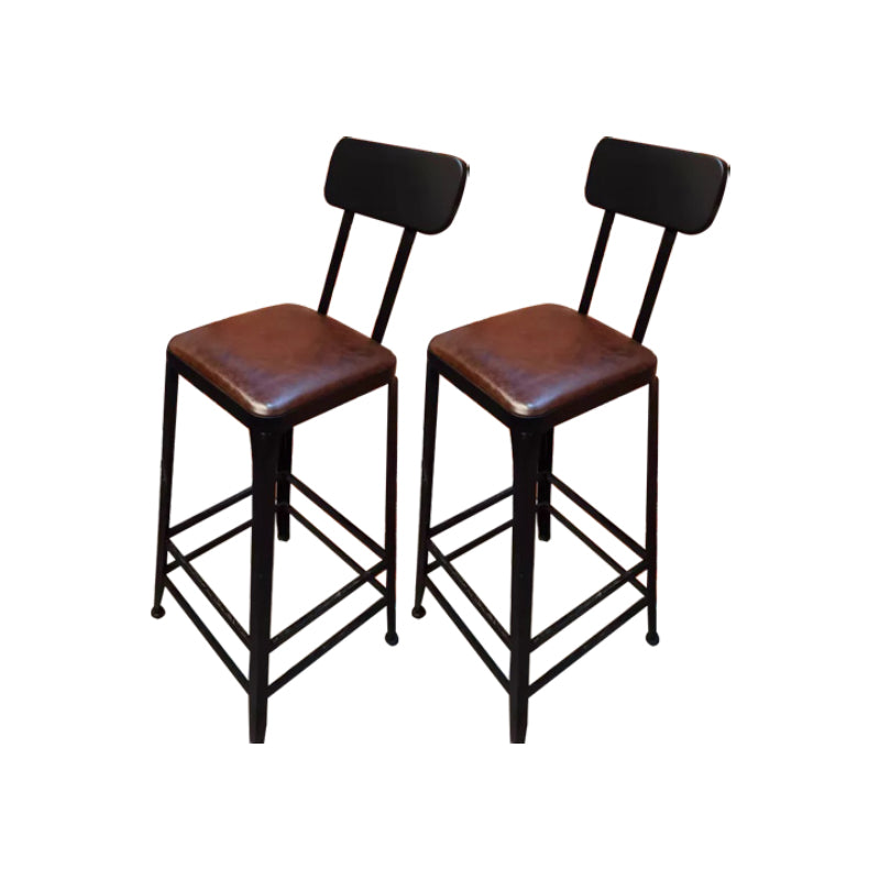 Sgabello da bar senza braccio da pranzo in metallo contemporaneo con base nera