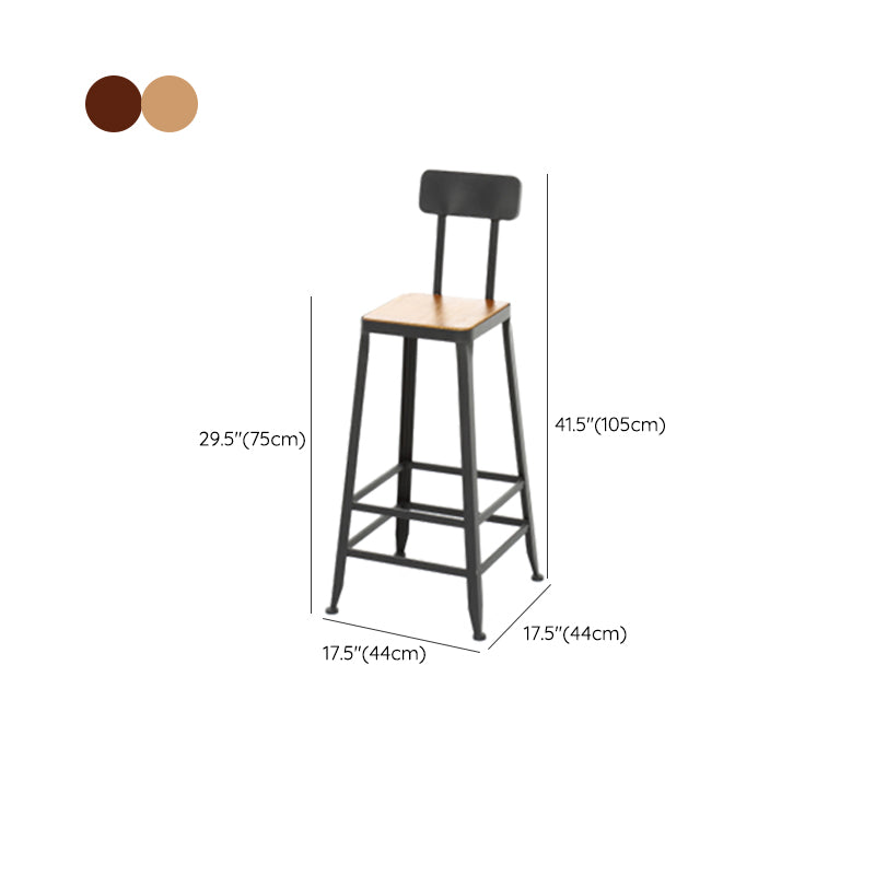 Sgabello da bar senza braccio da pranzo in metallo contemporaneo con base nera