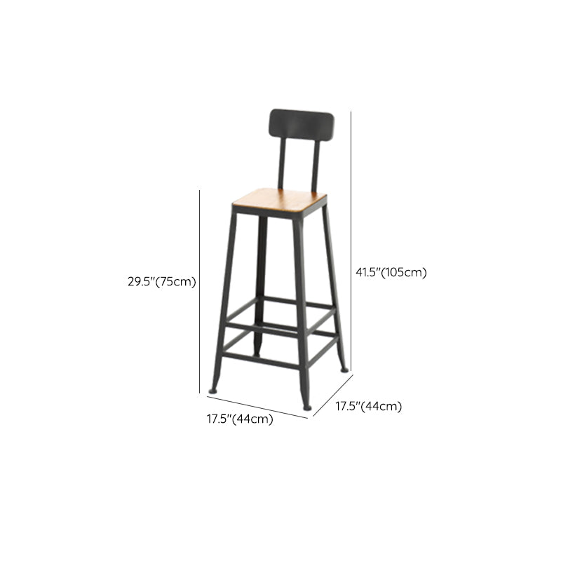 Sgabello da bar senza braccio da pranzo in metallo contemporaneo con base nera