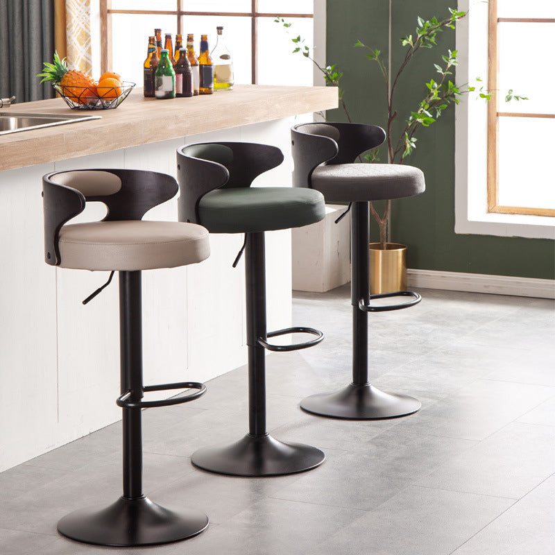 Swivel Adjustable Height Bar Stool Industrial Metal Bristol with Footrest