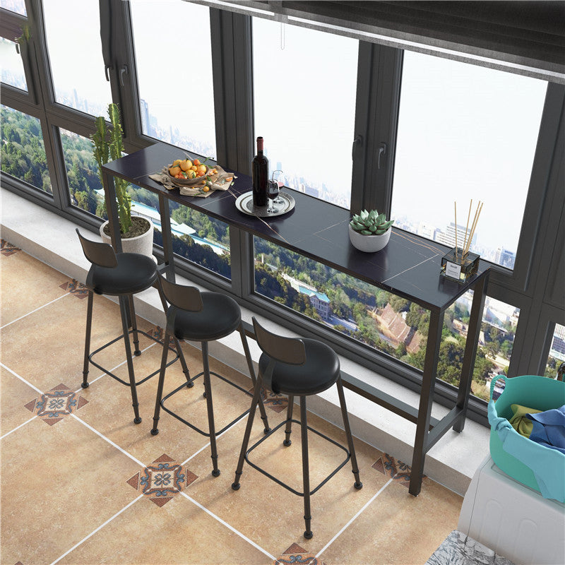 Round Upholstered Dining Stools Low Back Bar Stools with Footrest