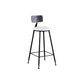 Round Upholstered Dining Stools Low Back Bar Stools with Footrest