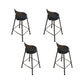 Round Upholstered Dining Stools Low Back Bar Stools with Footrest