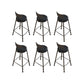 Round Upholstered Dining Stools Low Back Bar Stools with Footrest