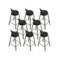 Round Upholstered Dining Stools Low Back Bar Stools with Footrest
