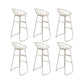 Round Upholstered Dining Stools Low Back Bar Stools with Footrest