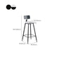 Round Upholstered Dining Stools Low Back Bar Stools with Footrest