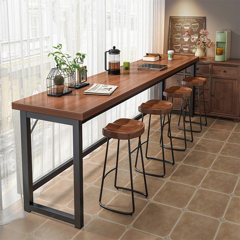 Rectangle Manufactured Wood Bistro Table Modern Pub Table with Metal Frame Clearhalo 'Bar Furniture' 'Bar Tables' 'bar_tables' 'furn' 'furn_bar_tables' 'Furniture' 'Kitchen & Dining Furniture' 7194063