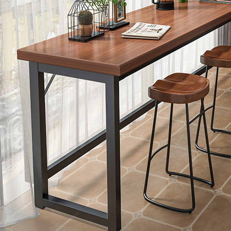 Rectangle Manufactured Wood Bistro Table Modern Pub Table with Metal Frame Clearhalo 'Bar Furniture' 'Bar Tables' 'bar_tables' 'furn' 'furn_bar_tables' 'Furniture' 'Kitchen & Dining Furniture' 7194076