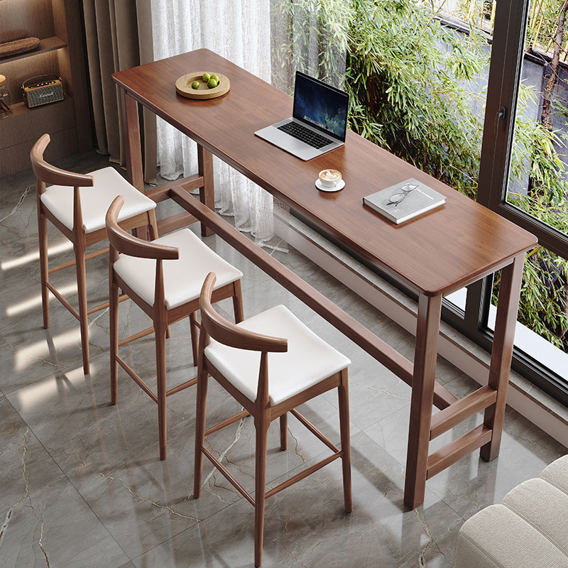 Modern Indoor Bar Stool Table Rectangle Wood Bar Dining Table Brown Without Chairs Clearhalo 'Bar Furniture' 'Bar Tables' 'bar_tables' 'furn' 'furn_bar_tables' 'Furniture' 'Kitchen & Dining Furniture' 7194096
