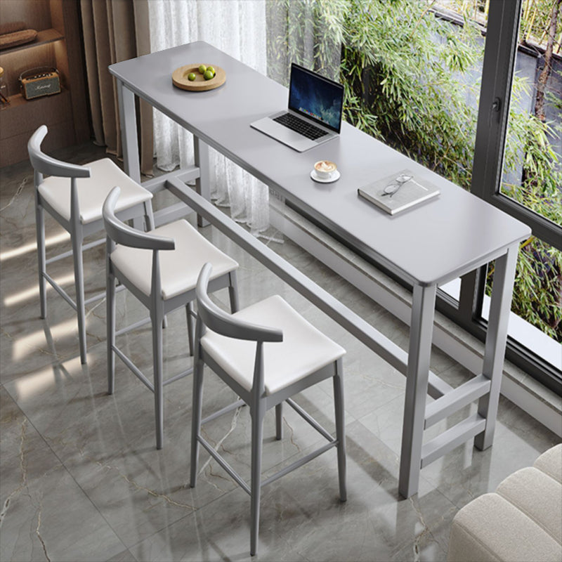 Modern Indoor Bar Stool Table Rectangle Wood Bar Dining Table Grey Without Chairs Clearhalo 'Bar Furniture' 'Bar Tables' 'bar_tables' 'furn' 'furn_bar_tables' 'Furniture' 'Kitchen & Dining Furniture' 7194100