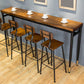 Table de tabouret de bar d'intérieur industriel, table de salle à manger en métal et bois