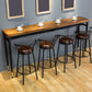 Table de tabouret de bar d'intérieur industriel, table de salle à manger en métal et bois