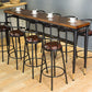 Table de tabouret de bar d'intérieur industriel, table de salle à manger en métal et bois