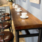 Table de tabouret de bar d'intérieur industriel, table de salle à manger en métal et bois