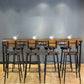 Table de tabouret de bar d'intérieur industriel, table de salle à manger en métal et bois