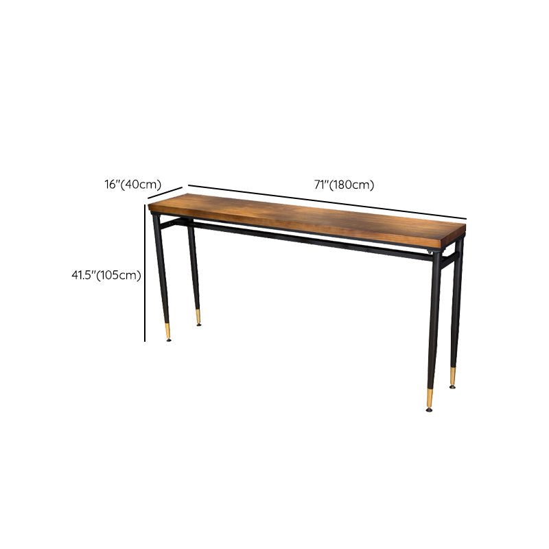 Table de tabouret de bar d'intérieur industriel, table de salle à manger en métal et bois