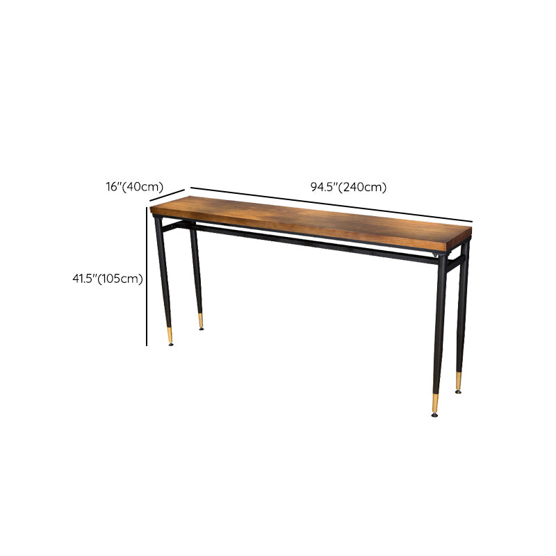 Table de tabouret de bar d'intérieur industriel, table de salle à manger en métal et bois