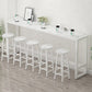 Glam Indoor Bar Stool Table Rectangle Bar Dining Table with Footrest