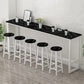 Glam Indoor Bar Stool Table Rectangle Bar Dining Table with Footrest