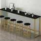 Glam Indoor Bar Stool Table Rectangle Bar Dining Table with Footrest