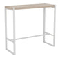 Rectangle Pine Wood Top Bistro Table Modern Pub Table with Metal Base White Without Chairs Clearhalo 'Bar Furniture' 'Bar Tables' 'bar_tables' 'furn' 'furn_bar_tables' 'Furniture' 'Kitchen & Dining Furniture' 7194264