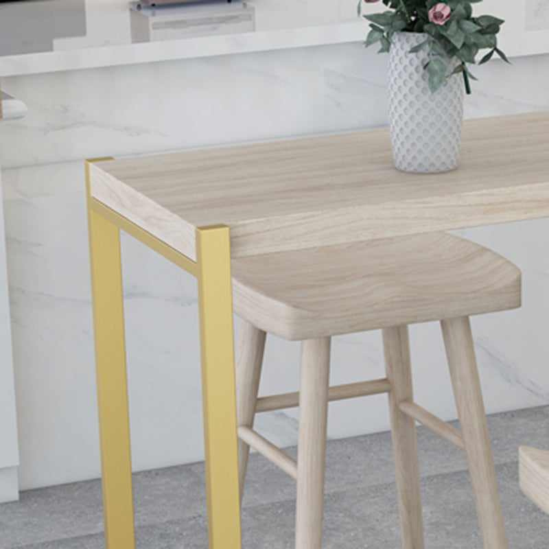 Rectangle Pine Wood Top Bistro Table Modern Pub Table with Metal Base Clearhalo 'Bar Furniture' 'Bar Tables' 'bar_tables' 'furn' 'furn_bar_tables' 'Furniture' 'Kitchen & Dining Furniture' 7194266