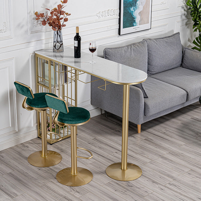 Table de bar d'intérieur spécialisée, table de pub moderne blanche avec rangement en métal