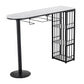 Table de bar d'intérieur spécialisée, table de pub moderne blanche avec rangement en métal