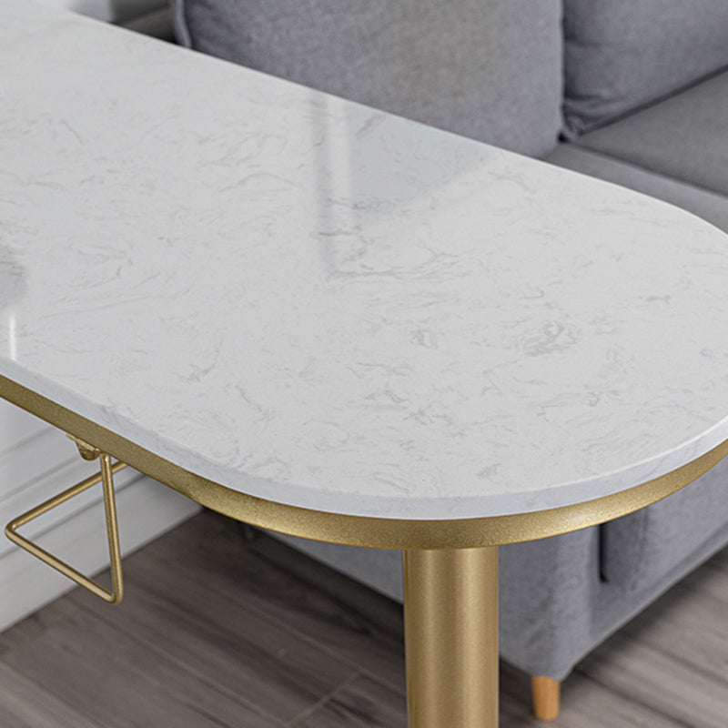Table de bar d'intérieur spécialisée, table de pub moderne blanche avec rangement en métal