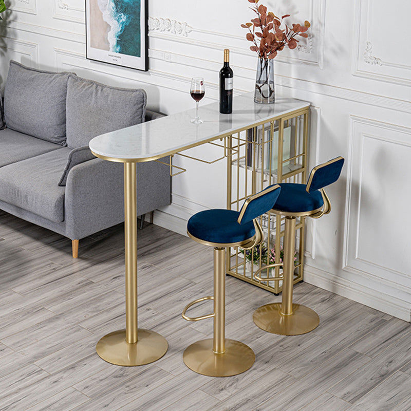 Table de bar d'intérieur spécialisée, table de pub moderne blanche avec rangement en métal