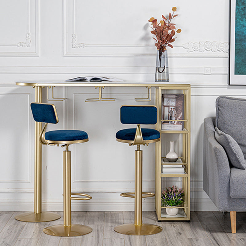Table de bar d'intérieur spécialisée, table de pub moderne blanche avec rangement en métal