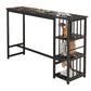 Mesa de bar rectangular con tapa de madera sintética, mesa de pub moderna con estructura de metal